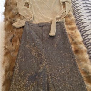 Gianfranco Ferre gold infused dark denim skirt
